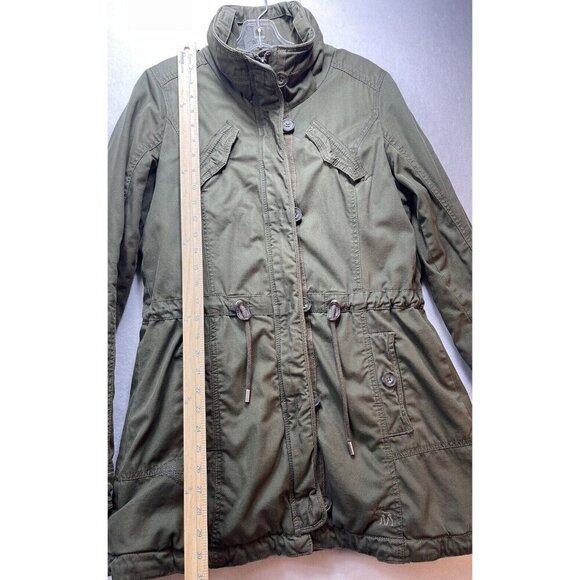 Vtg Abercrombie & Fitch Military Green Utility Sherpa Parka Jacket M Y2K Grunge - Picture 10 of 12